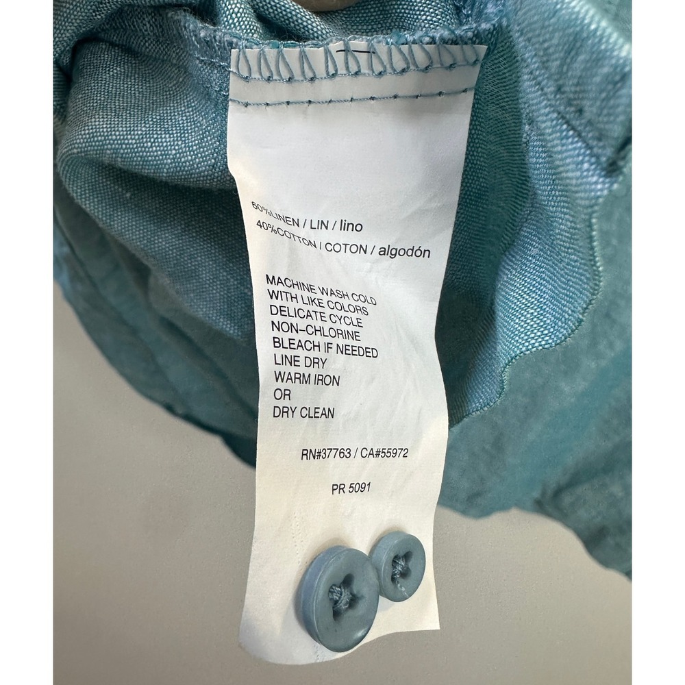 Cubavera Linen Cotton Blend Horizontal Pintcuk Button Short Sleeve Shirt Mens XL - Picture 9 of 12